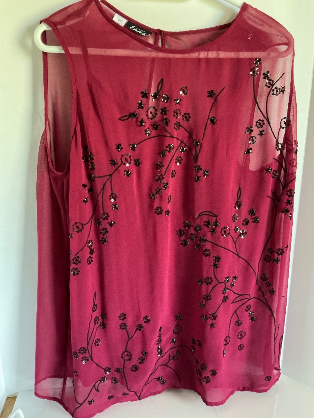 Simply Emma 2XL Red Sheer Top